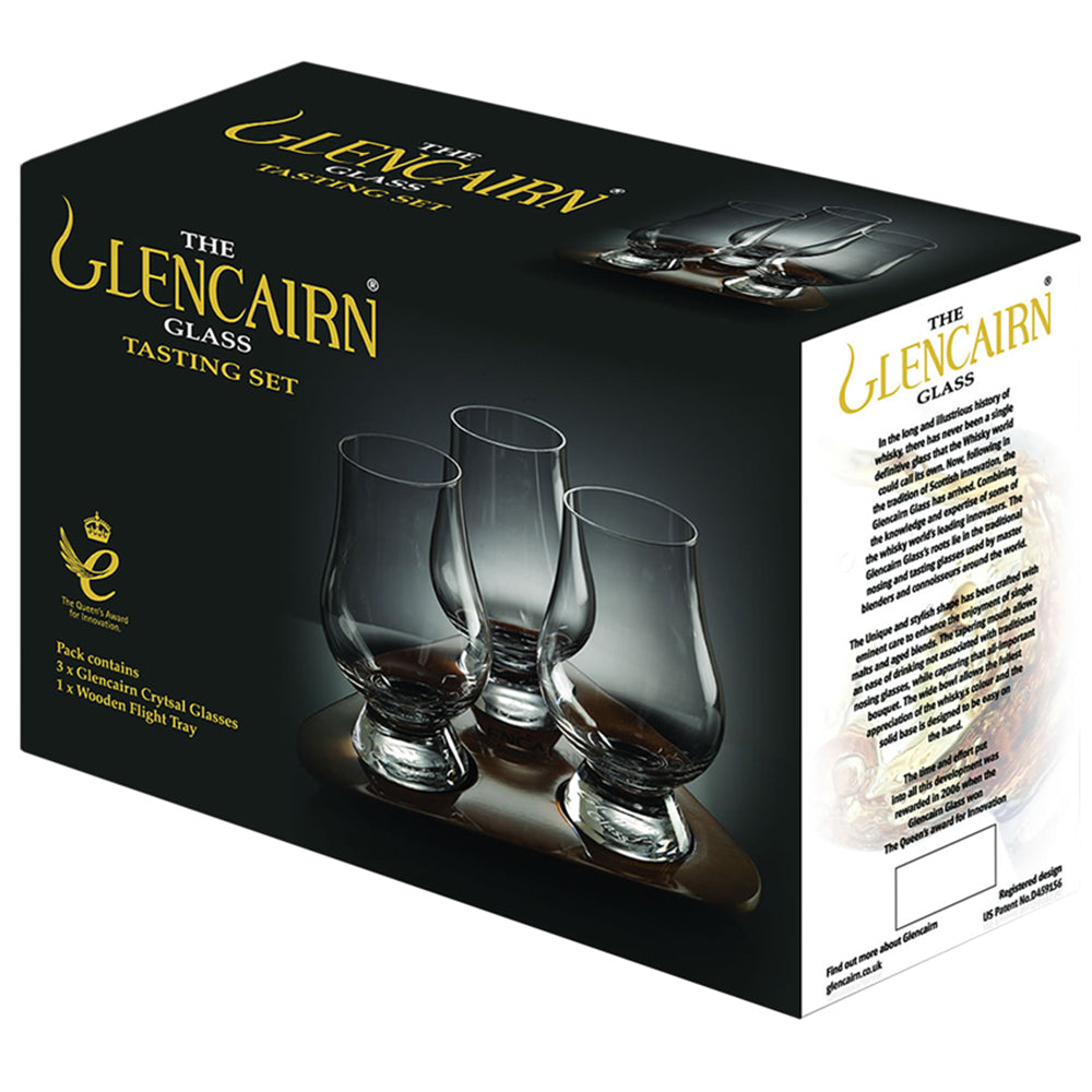 The Glencairn Tasting Set 3 Gläser 1 Holztablett